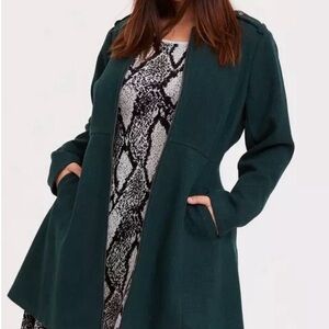 Torrid Wool Zip-Front Fit And Flare Coat